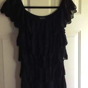 WHBM M Black Tiered Top Rayon